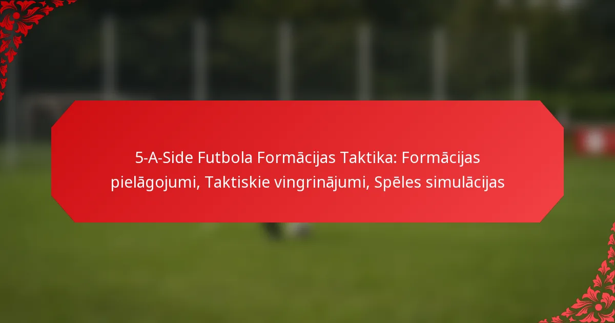 5-A-Side Futbola Formācijas Taktika: Formācijas pielāgojumi, Taktiskie vingrinājumi, Spēles simulācijas