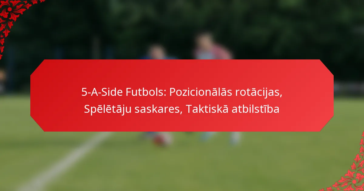 5-A-Side Futbols: Pozicionālās rotācijas, Spēlētāju saskares, Taktiskā atbilstība