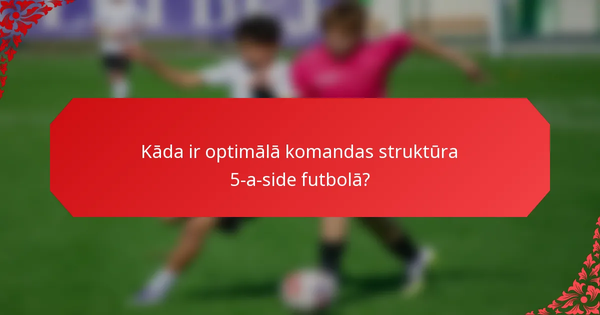 Kāda ir optimālā komandas struktūra 5-a-side futbolā?
