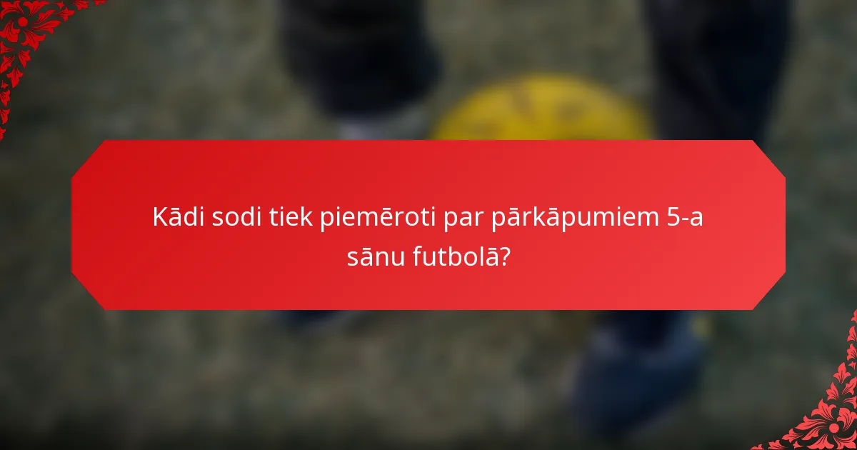 Kādi sodi tiek piemēroti par pārkāpumiem 5-a sānu futbolā?